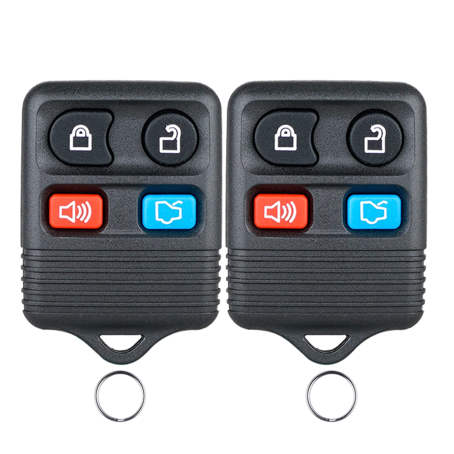 

2 Pack Car Keyless Entry Remote Key Fob Replacement 1998-2014 F ord Mustang Focus Expedition Explorer (CWTWB1U345 GQ43VT11T) Self Programming