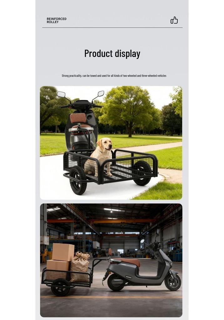 Portable Electric Towable Camping Cart - Hand-Pushed Picnic and Small Trailer