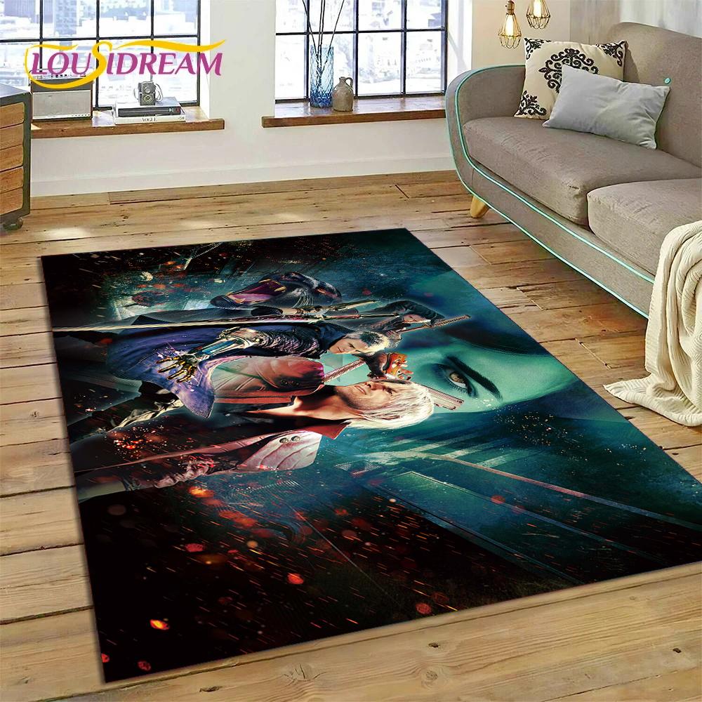 DMC Game 3D D-Devil May Cry cartoon Rug Carpet for Living Room Bedroom Home Decor,Floor Mat Non-slip Decoration for Sofa Doormat