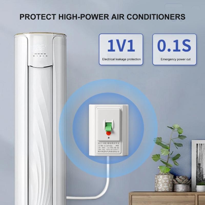 40A 118 Type Air Conditioner Leakage Protector Switches Leakage Special Protector For Water Heater Electrical Safety