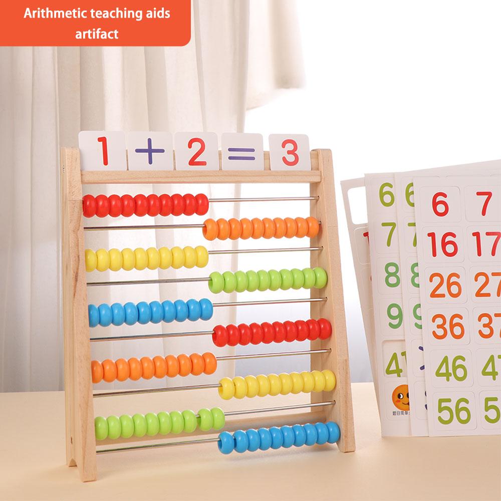 Calculating Beads Number Arithmetic Abacus Wooden Early Math Learning Toy 3-6 Year Olds Toys
