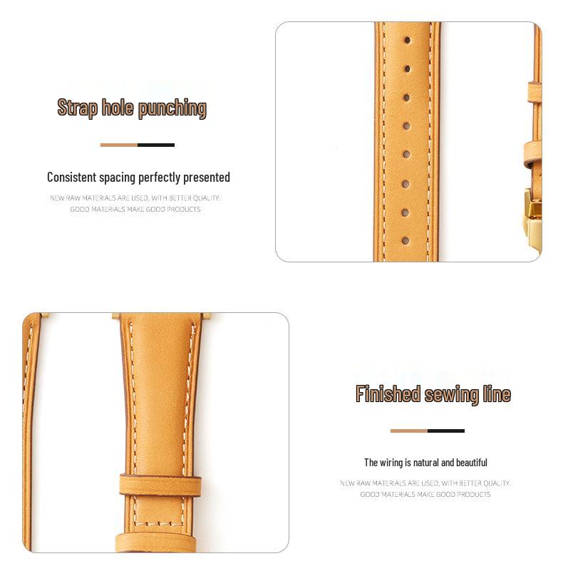Kompatibles Apple iWatch Armband - Pflanzlich gegerbtes Leder mit Schmetterlingsverschluss