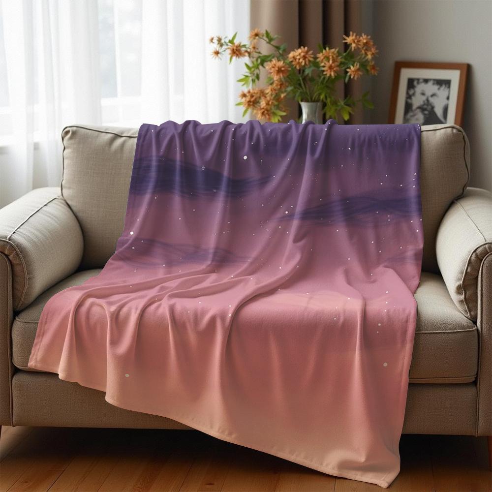 Lavender Starry Soft Flannel Blanket Breathable Warm Throw for Office Car Sofa Kids Room Birthday Xmas Gift