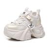 Chunky 7CM Women Casual Vulcanized Shoes High Heels Women Leather Sneakers Outdoor Increased Comfortable Platform Wedge Sneakers