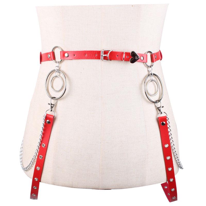 New Personalized Double Shoulder Faux Leather Waist Chain Strap