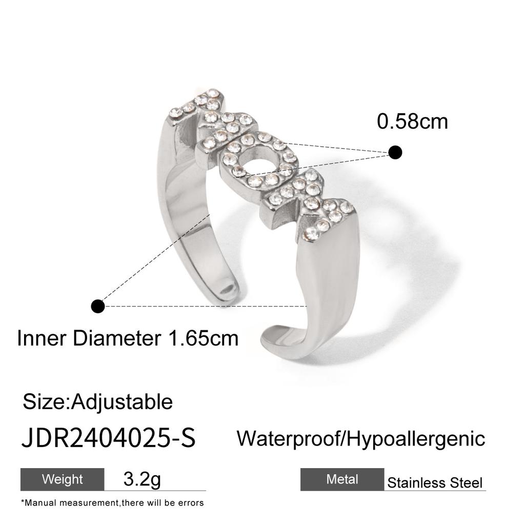 European and American Mother's Day ring titanium steel does not fade mother letter necklace niche design jewelry