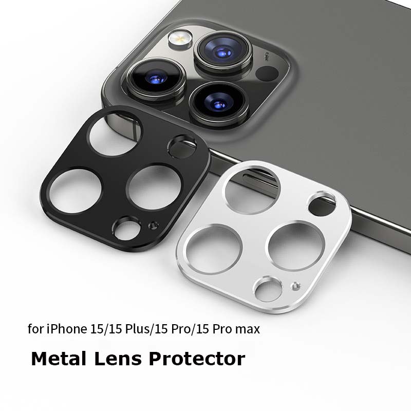 

Для Apple iPhone 15 Pro Max Plus Роскошный круг для камеры, металлический объектив, стекло, чехол с защитой от царапин, защитное кольцо-бампер, защитное кольцо