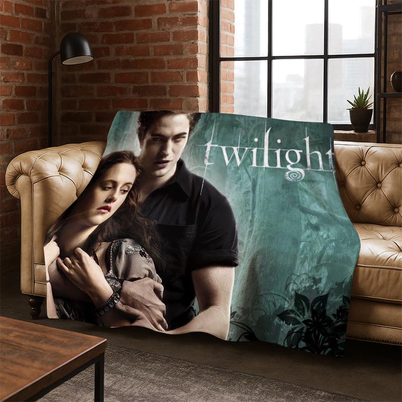 

Twilight Saga Edward Bella Flannel Blanket Soft Warm Blanket Throw Blanket for Bedroom Living Room Bed Travel Picnic Gift Kid 75x90cm