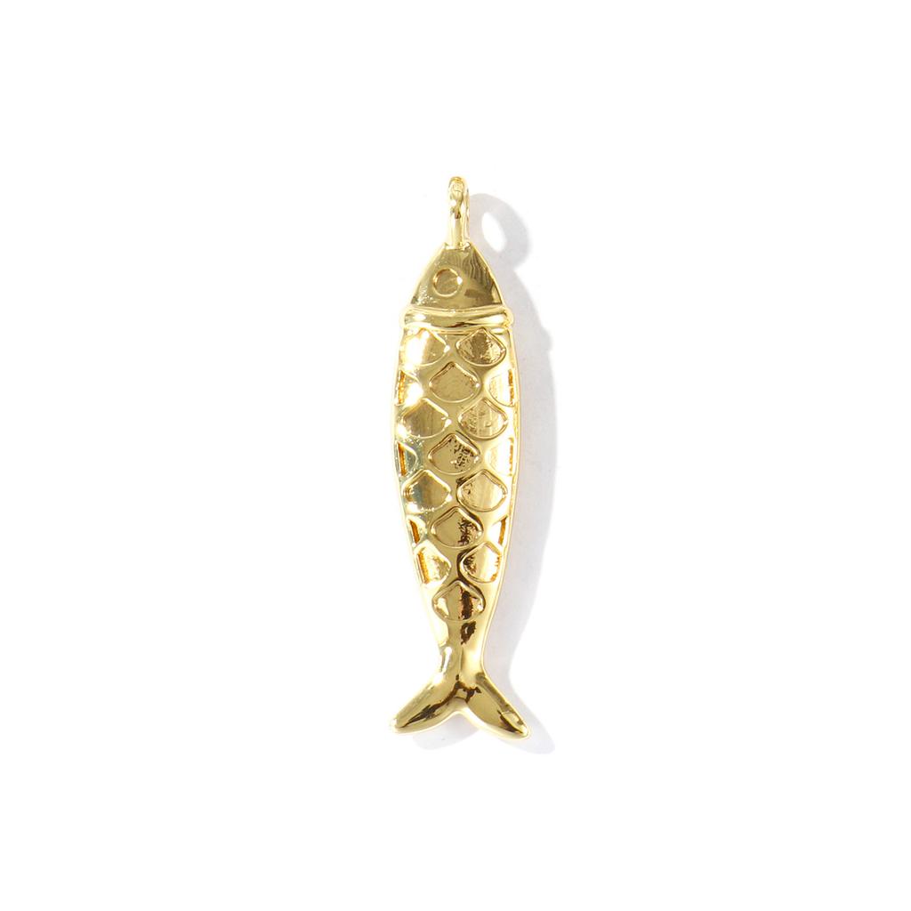 1 Piece Brass Ocean Jewelry Charms 18K Gold Plated Fish Animal Goldfish Pendants For DIY Necklace Jewelry Making Findings