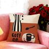 Warm Creative Coffee Illustration Cushion Cover Premium Soft Pillowcase SkinFriendly  MultiPurpose for Home Office Travel