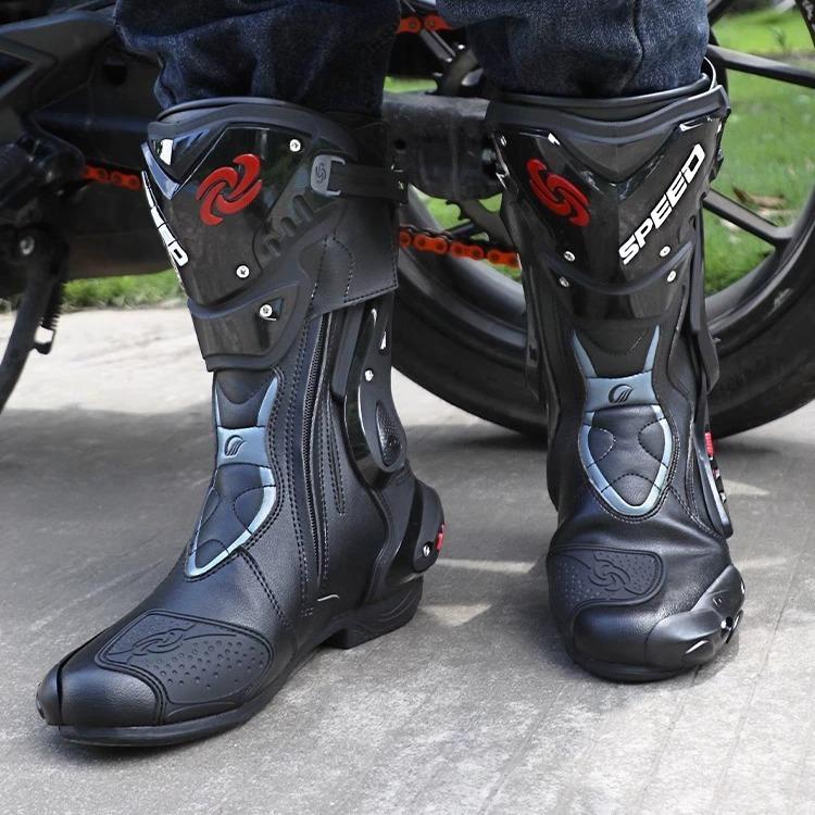 PRO-BIKER Motorcycle Boots Racing Men's Breathable Anti-drop Off-Road Track Rally Anti-collision Shoes B1008