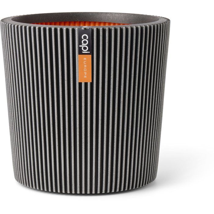 Vase conique - CAPI EUROPE - Groove NL - 36 x 34 cm - Anthracite