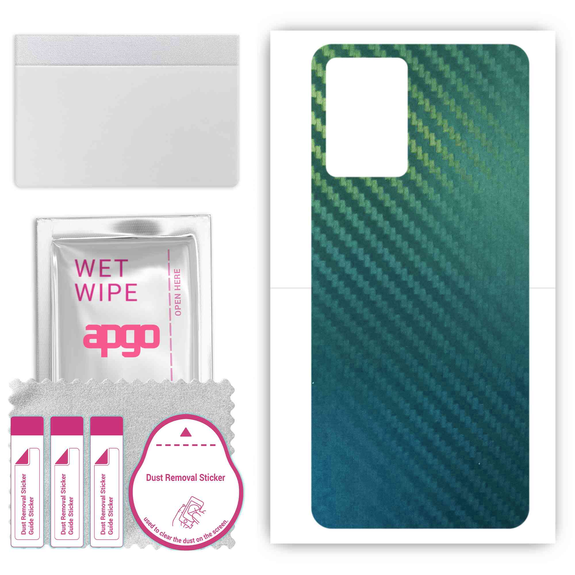 

apgo Protective Skin Sticker for the back compatible with Vivo Y52t, Wrap Film, Foil, Vinyl - Pattern Carbon Chameleon CAKA1