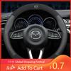 2025 Hot New Leather Car Steering Wheel Cover Breathable For Mazda 2 3 5 6 8 Atenza AXELA BT-50 CX5 CX7 CX3 CX9 CX30 2018 2019 2