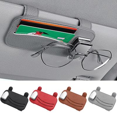 Caizqbry Car Sunglasses Card Sun Car Car Eyeglasses Sunglasses Holder Sunglasses Car Ticket Car PU Car Sunglasses Visor Sun Visor Car Eyeglasses Car