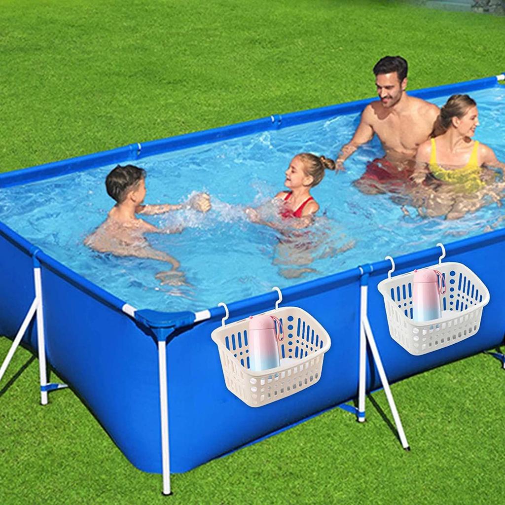 Poolside Storage Basket Stretchable Pool Storage Pool Toy Basket Pool Side Storage Basket Pool Accessories for Most Frame Pools
