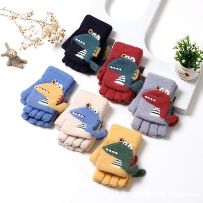 Thick Knitting Mittens Fingerless Fingerless Gloves Lovely Kids Gloves  Winter