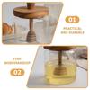 Wooden Honey Dipper Honey Jar Dipper Set Lid Glass Honey Containers Durable Honey Dispenser  Gift