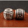 S999 Sterling Silver Wealth & Peace Barrel Spacer Beads for DIY Braiding Rope Silver Accessories