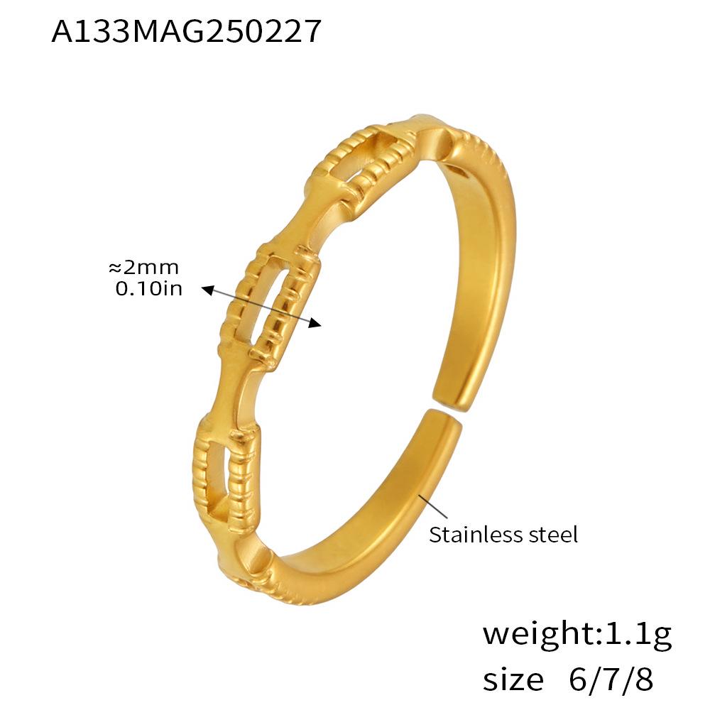 Qiong Yao Geometric Hammered 18K Gold Ring: Fashionable, Versatile Luxury Jewelry for a Stylish Touch Adjustable