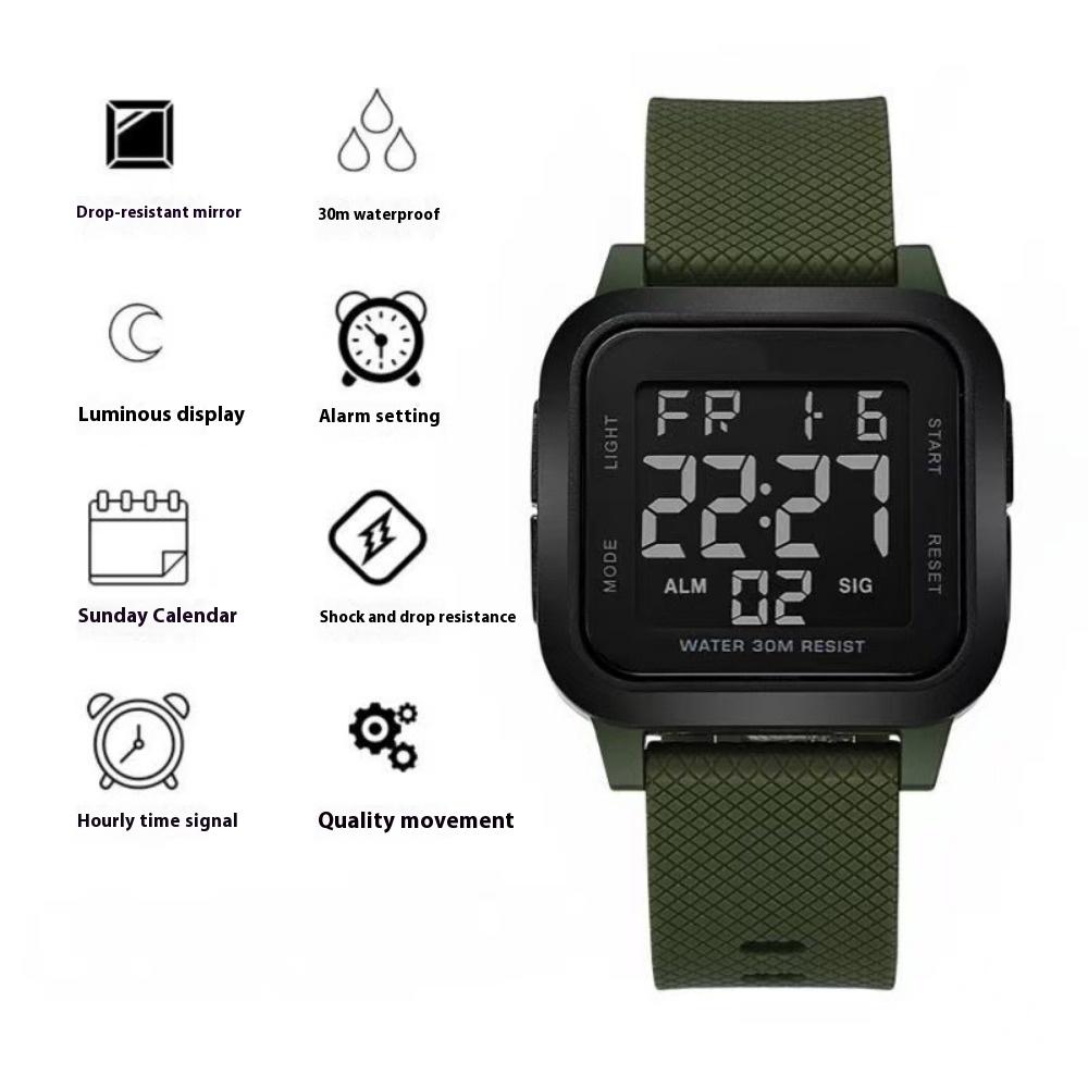 Teen Electronic Watch Junior High School Student Male and Female Sports Simple Trend Multi-function Watch