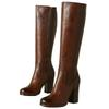 2026 Foreign Trade Autumn/Winter New Style European and American Style Side Zipper High Thick Heel Women's Large Fashion Boots