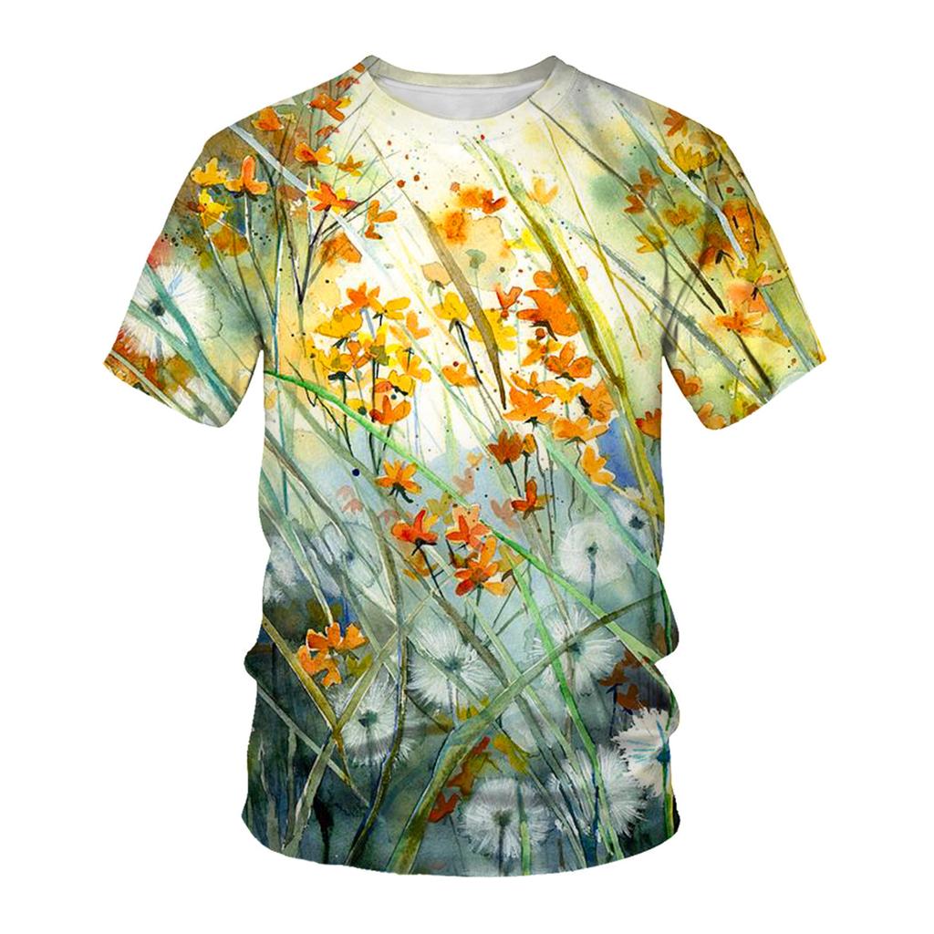 Spring Summer Tops Kids Plus Size Clothing Flower Plant 3D Print T Shirt Chirldren Pattern Tees Short Sleeve Top Breathable Boys Girls T Shirts