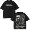 Jujutsu Kaisen Satoru Gojo Vintage Wash Oversize T-Shirt, Unisex Anime Fan Streetwear Tee, 100% Baumwolle Lässiges Kurzarm-Oberteil