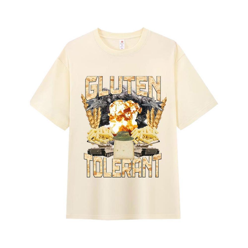 Maglietta Divertente per Intolleranti al Glutine Regalo per Intolleranti al Glutine Uomo Donna Vintage Oversize Maglietta Casual Girocollo