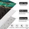 Hand Tufted Wool Runner Rug, Modern Geometric Teal Brown for Hallway Home Decor