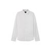 Solid Color Letter Embroidery Single-Breasted Long Sleeve Shirt Men Shirts White 8NZC31-ZN28Z-1100