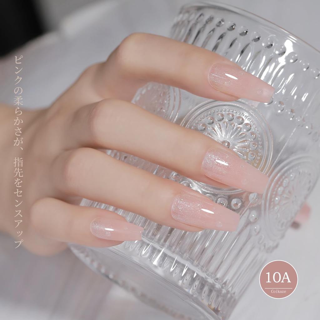 Coikaze Gel Nail Color Sheer Color Gel Polish Kit Set Compatible Rose Garden 6-Color UV/LED 5.2ml