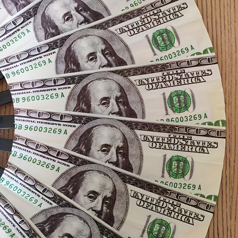 A large bamboo folding fan with a money print - no charging, no battery required - perfect for EDM, music festivals,clubs,events,decorations and gifts