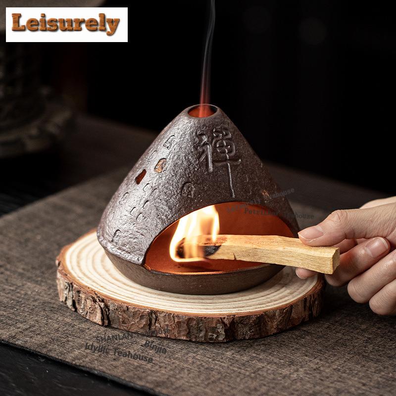 Dunhuang Zen Incense Holder Vintage Diffuser Incense Burners Mosquito Incense Holder Meditation Censer Tea Services Ornaments