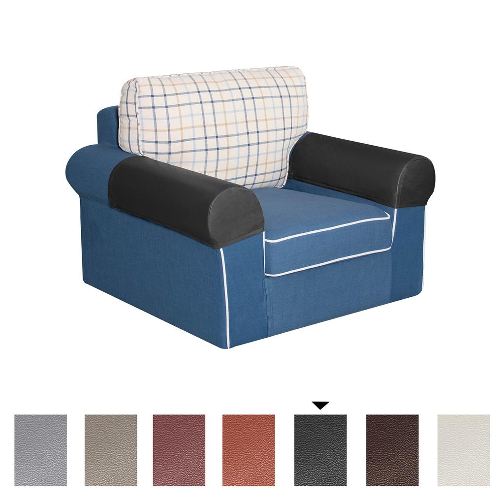 Elastic 2pc/set PU Leather Sofa Covers Waterproof Sofa Armrest Couch Covers For Couch Chair Arm Protectors Slipcover Stretchy