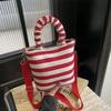 Mickey Mouse Striped Fashion Crossbody Bag - Versatile Single Shoulder Handbag for Girls