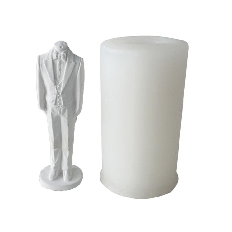 3D Bride Wedding Dress Silicone Candle Mold Bridegroom Suit Resin Casting Moulds