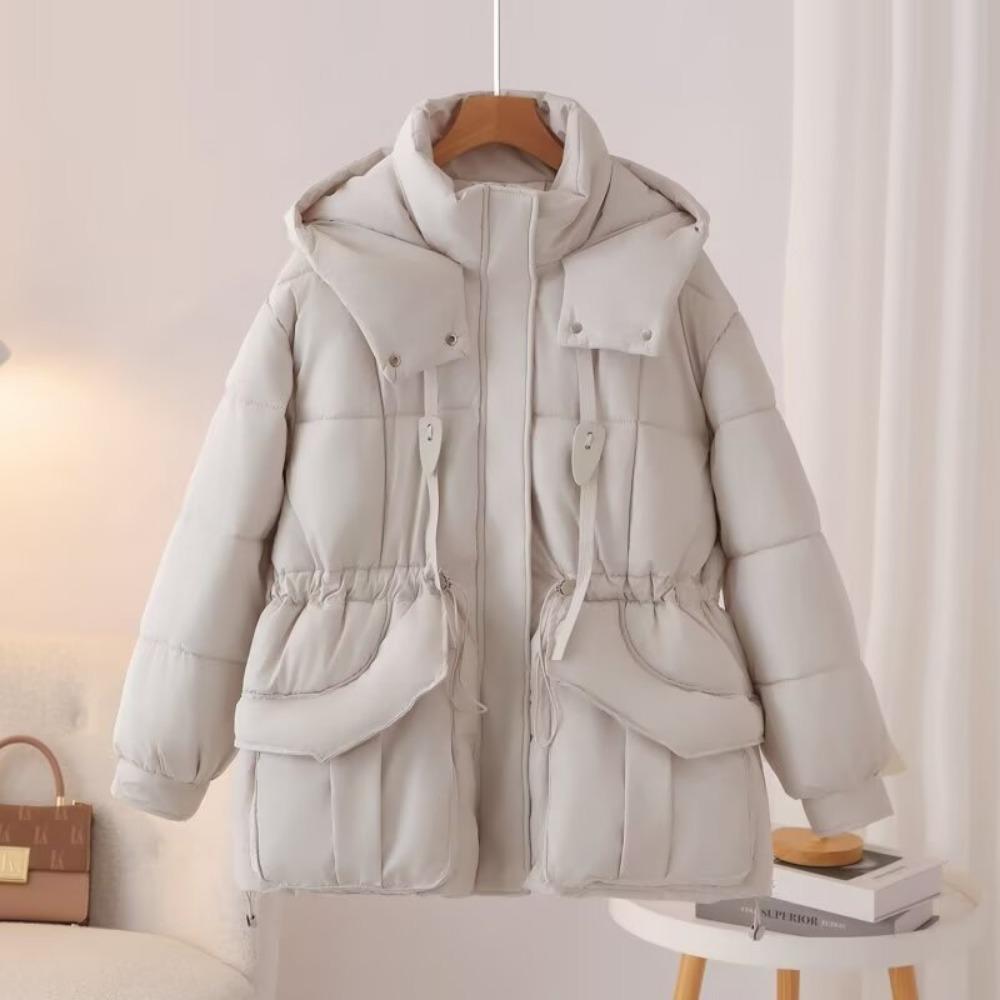 

Women Winter Plus Size Parka Loose Sweet Fashion Oversized Hooded Thicken Warm Cotton-padded Coat XXXXL бежевий