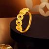 Vintage Five Emperor Coins Ring for Women Luxury Gold Brass Money Ring Retro Elegant Wealth Attracting Jewelry