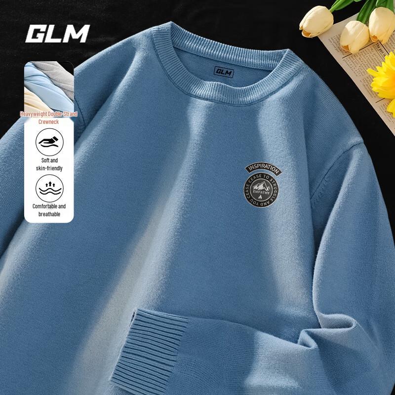 GLM Men's Autumn/Winter Knit Round Neck Long Sleeve T-Shirt