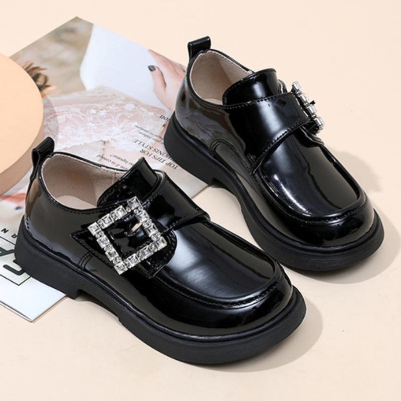 New Girls Princess Leather Shoes Fashion British Style Children School Black Flat Shoes Spring Autumn Kids Dress Mary Jane Shoes