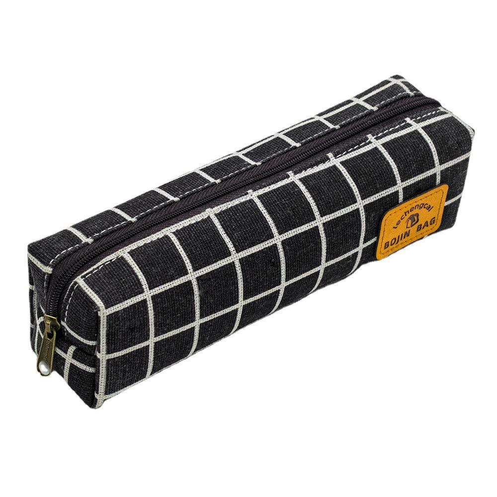 Simple Canvas Pencil Case Stationery Storage Bag Box High-end Pencil Case for Junior and Senior High School Students