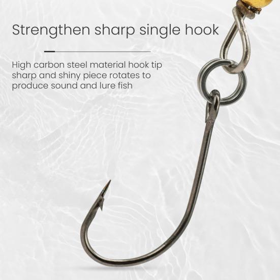 5Pcs 5CM/4G Spinner Blade Lure with Hook Hard Metal Spinnerbait 360 Degrees Rotating Sequin Lure Saltwater Freshwater Walleye Bass Fishing Accessories