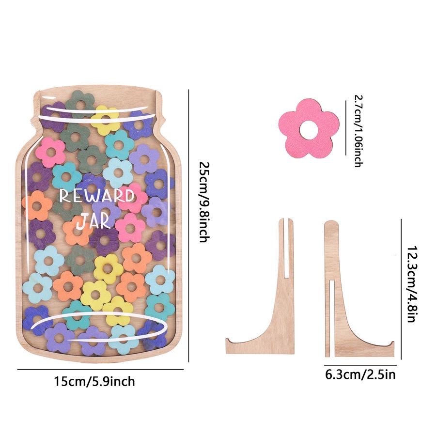 Wooden Crafts Reward and Wish Jar for Kids