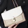 Coach Lane 26 Monogram Color Block Canvas und Leder Klappe Kette Schultertasche Damen Schultertasche C2174-IMOT4