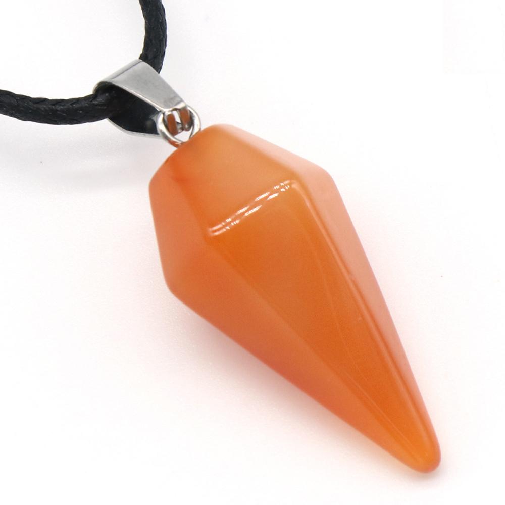 1 szt. Energia Kamień Naturalny Stożek Naszyjnik Wisiorek, Geometryczny Styl Reiki Uzdrowienie Kryształowy Wisiorek Naszyjniki dla Kobiet Mężczyzn Świąteczna Biżuteria Prezenty