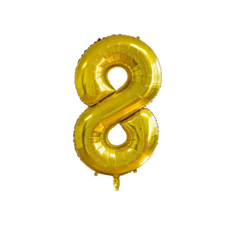 32-Inch Body Shaping Numeric Balloons - Gold & Silver, Floating Birthday & Celebration Decor