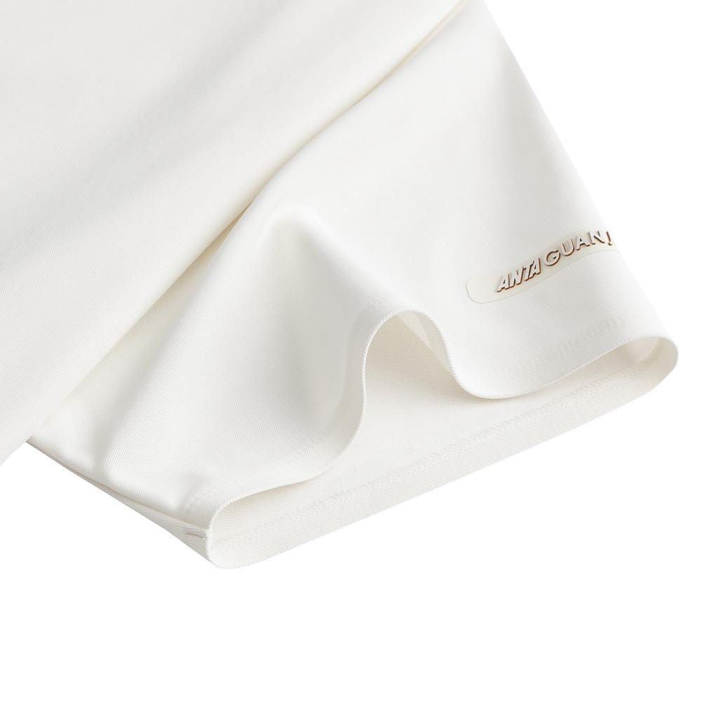 Anta Champion Glory Short Sleeve Knitted Shirt Summer T-Shirt Men tops Ivory 152620104-1