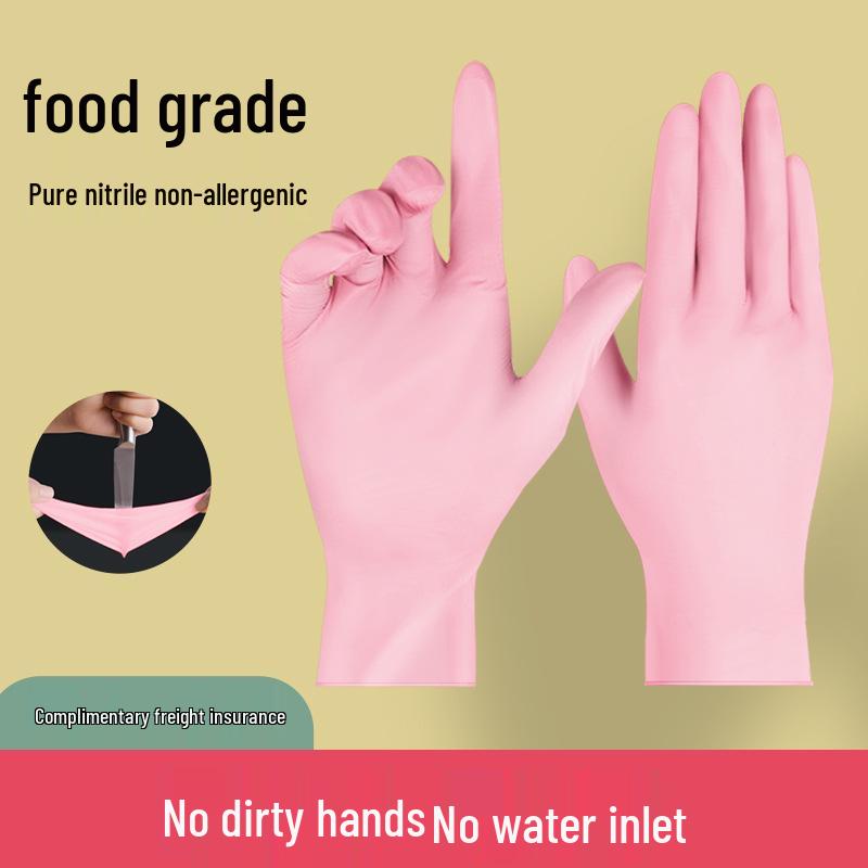 9-inch Food-Grade Nitrile Disposable Gloves for Dental, Beauty, Household & Medical Use - Waterproof & Protective