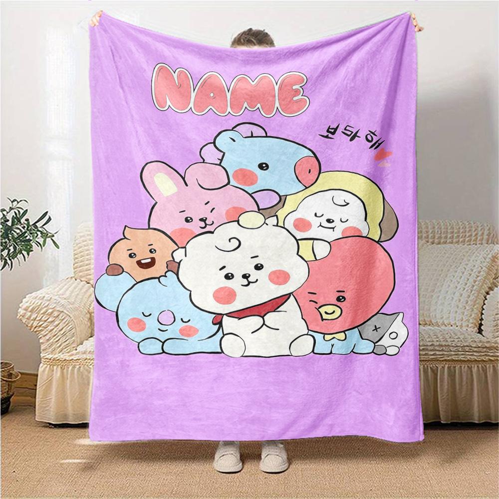 Custom Name Cute Cupcake Friends Party Blanket For Couch Bed Plush Cozy Fuzzy Blanket Super Soft Warm Blankets For Fall And Winter 091615